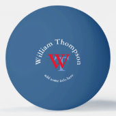 monogram - gepersonaliseerd blauw pingpongbal (Achterkant)