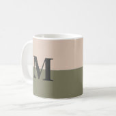 Monogram Gepersonaliseerd Blush roze kleurinktgrij Koffiemok (Voorkant links)