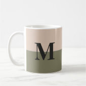Monogram Gepersonaliseerd Blush roze kleurinktgrij Koffiemok (Links)