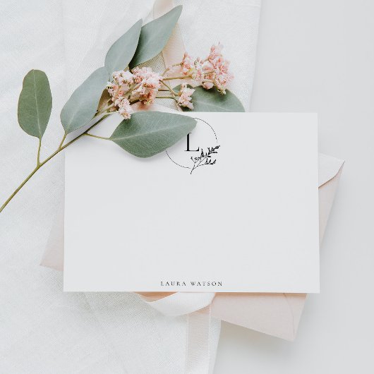 Monogram Gepersonaliseerd briefpapier voor vrouwen Notitiekaartje
