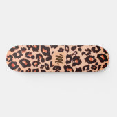 Monogram gepersonaliseerd cheetah-thema persoonlijk skateboard (Horizontaal)