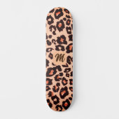 Monogram gepersonaliseerd cheetah-thema persoonlijk skateboard (Voorkant)