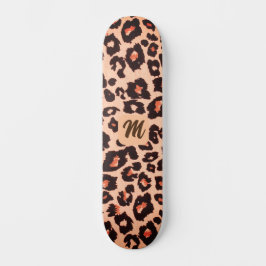 Monogram gepersonaliseerd cheetah-thema persoonlijk skateboard