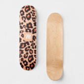 Monogram gepersonaliseerd cheetah-thema persoonlijk skateboard (Voorkant)
