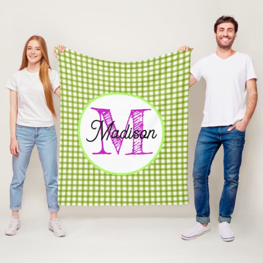 Monogram gepersonaliseerd fleece deken (In situ)