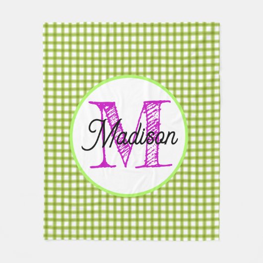 Monogram gepersonaliseerd fleece deken (Voorkant)