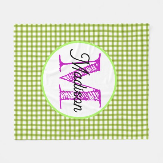 Monogram gepersonaliseerd fleece deken (Voorkant (Horizontaal))