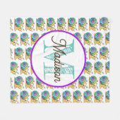 Monogram gepersonaliseerd fleece deken (Voorkant (Horizontaal))