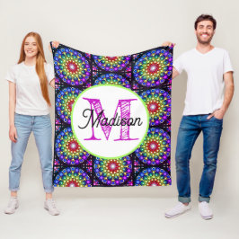 Monogram gepersonaliseerd fleece deken
