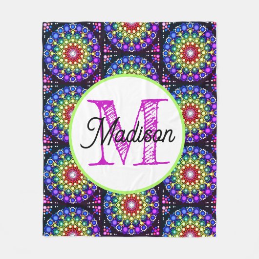 Monogram gepersonaliseerd fleece deken (Voorkant)