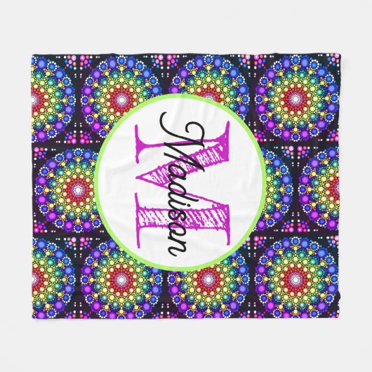 Monogram gepersonaliseerd fleece deken (Voorkant (Horizontaal))