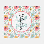 Monogram gepersonaliseerd fleece deken (Voorkant (Horizontaal))