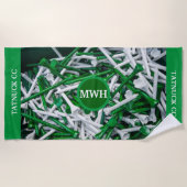 Monogram Gepersonaliseerd Golf-/Beach-handdoek Strandlaken (Voorkant)