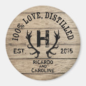 Monogram gepersonaliseerd hout - Bourbon Barrel We Magneet (Voorkant)