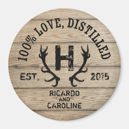Monogram gepersonaliseerd hout - Bourbon Barrel We Magneet