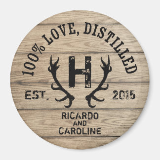 Monogram gepersonaliseerd hout - Bourbon Barrel We Magneet