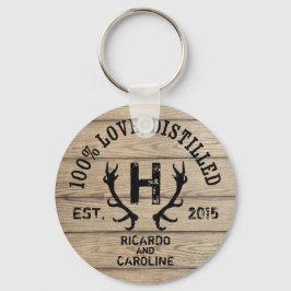 Monogram gepersonaliseerd hout - Bourbon Barrel We Sleutelhanger