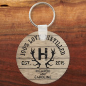 Monogram gepersonaliseerd hout - Bourbon Barrel We Sleutelhanger (Voorkant)