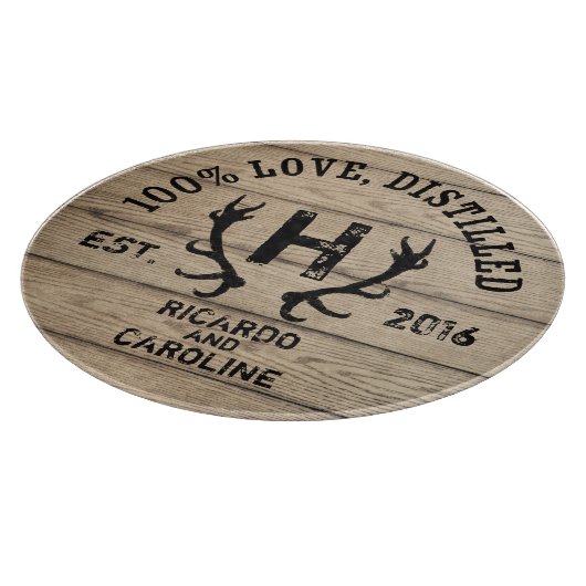 Monogram gepersonaliseerd hout - Bourbon Barrel We Snijplank (Hoek)