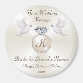 Monogram Gepersonaliseerd, Huwelijksgunsten GOEDKO Magneet (Voorkant)