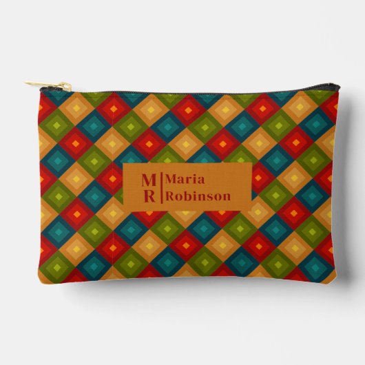 Monogram gepersonaliseerd initiaal naam kwadraatpa etui (Voorkant)