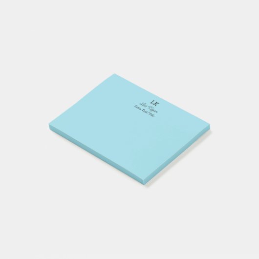 Monogram Gepersonaliseerd Initialen Naam en titel Post-it® Notes (Schuin)