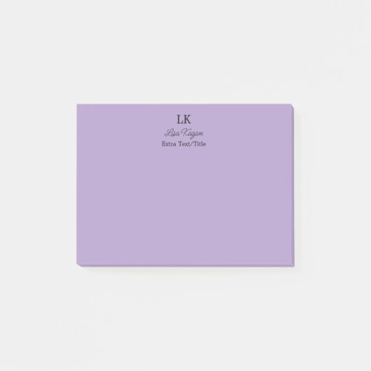 Monogram Gepersonaliseerd Initialen Naam en titel Post-it® Notes (Voorkant)