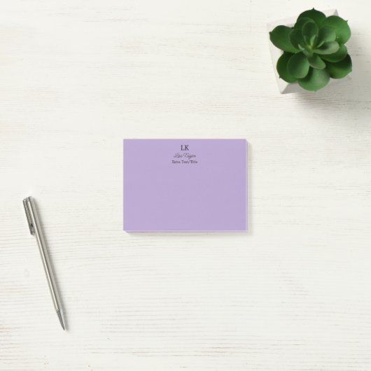 Monogram Gepersonaliseerd Initialen Naam en titel Post-it® Notes (Kantoor)