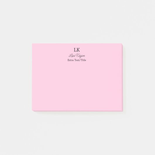 Monogram Gepersonaliseerd Initialen Naam en titel Post-it® Notes (Voorkant)