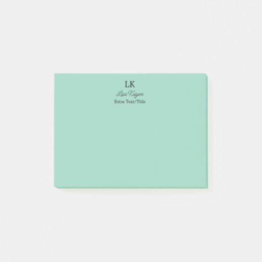 Monogram Gepersonaliseerd Initialen Naam en titel Post-it® Notes (Voorkant)