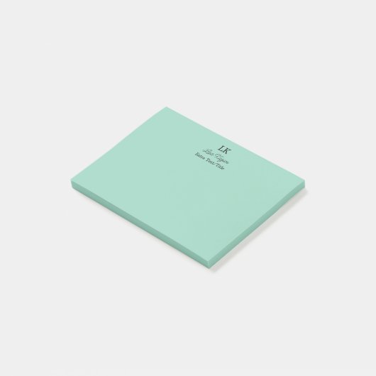 Monogram Gepersonaliseerd Initialen Naam en titel Post-it® Notes (Schuin)
