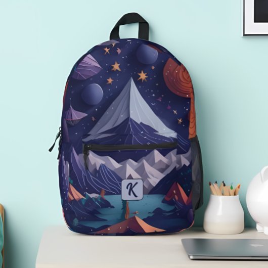 Monogram Gepersonaliseerd, Koel & Modern Bedrukte Rugzak