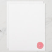Monogram Gepersonaliseerd koraal en Roze Modern Briefhoofd (Voorkant / Achterkant)