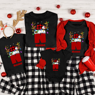 Monogram gepersonaliseerd met de naam Familie Kers T-shirt