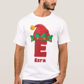 Monogram gepersonaliseerd met kerstnaam t-shirt (Voorkant)