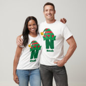 Monogram gepersonaliseerd met kerstnaam t-shirt (Unisex)