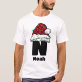 Monogram gepersonaliseerd met kerstnaam t-shirt (Voorkant)