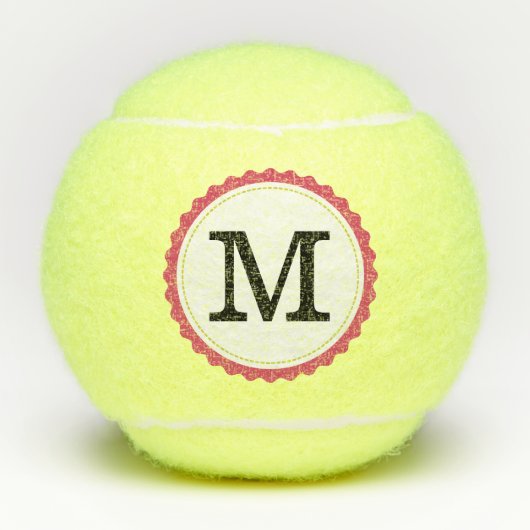 Monogram gepersonaliseerd Modern #3 Tennisballen (Voorkant)