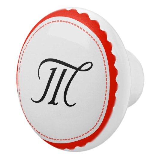 Monogram gepersonaliseerd Modern #6 Keramische Knop (Rechts)