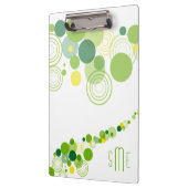 Monogram Gepersonaliseerd Modern Groen Cirkelpatro Klembord (Links)