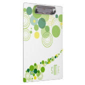 Monogram Gepersonaliseerd Modern Groen Cirkelpatro Klembord (Rechts)