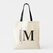 Monogram gepersonaliseerd modern minimaal uniek tote bag (Achterkant)