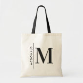 Monogram gepersonaliseerd modern minimaal uniek tote bag (Voorkant)