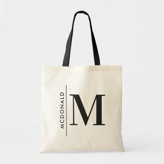 Monogram gepersonaliseerd modern minimaal uniek tote bag (Voorkant)