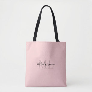 Monogram   Gepersonaliseerd ontwerp voor zwart en  Tote Bag