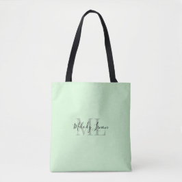 Monogram | Gepersonaliseerd ontwerp voor zwart-wit Tote Bag