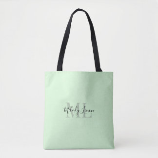 Monogram | Gepersonaliseerd ontwerp voor zwart-wit Tote Bag
