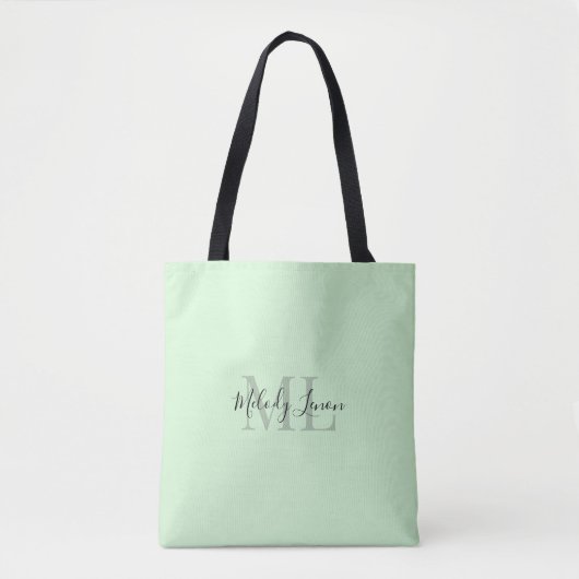 Monogram | Gepersonaliseerd ontwerp voor zwart-wit Tote Bag (Voorkant)