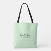 Monogram | Gepersonaliseerd ontwerp voor zwart-wit Tote Bag (Achterkant)