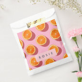 Monogram gepersonaliseerd Oranje plakpatroon Bedankzakje (Gezegeld)